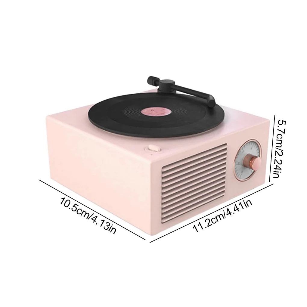 Vintage Multicolor Wireless Bluetooth Record Player Speaker - Perfect for Outdoor and Indoor Use!