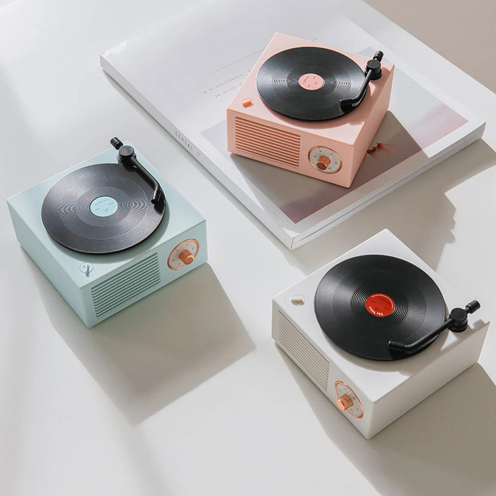 Vintage Multicolor Wireless Bluetooth Record Player Speaker - Perfect for Outdoor and Indoor Use!