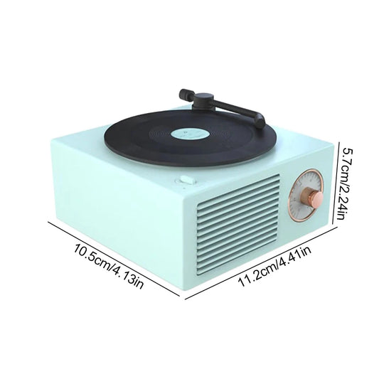 Vintage Multicolor Wireless Bluetooth Record Player Speaker - Perfect for Outdoor and Indoor Use!